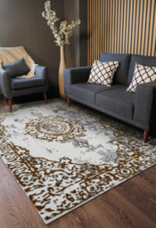 RugsX Carpet Allure 1961 Ornament, Frame - Structural, Stylish, Glamour Gold White 180X270 Cm - thumbnail 5