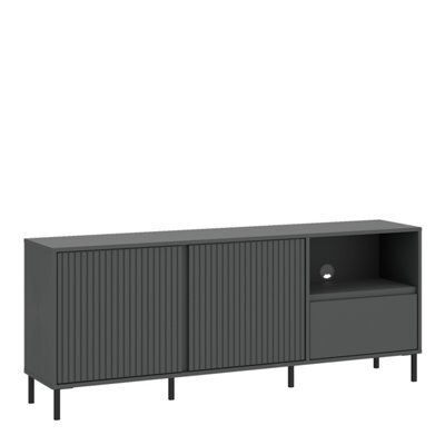 Furniture To Go Avenale Wide Tv Cabinet 2 Door 1 Drawer In Anthracite - image 1