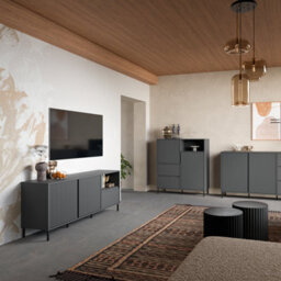 Furniture To Go Avenale Wide Tv Cabinet 2 Door 1 Drawer In Anthracite - thumbnail 6
