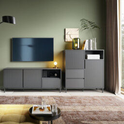 Furniture To Go Avenale Wide Tv Cabinet 2 Door 1 Drawer In Anthracite - thumbnail 5