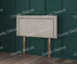 Comfy Deluxe Hannah Beading 4Ft6 Double  Beige Linen Headboard 26Inch