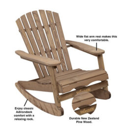Woodside Rocking Adirondack Chair Outdoor Wooden Garden Patio Furniture - thumbnail 8