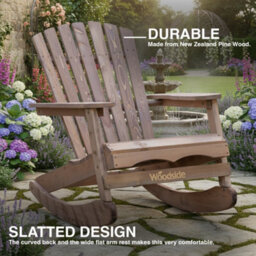 Woodside Rocking Adirondack Chair Outdoor Wooden Garden Patio Furniture - thumbnail 7