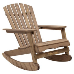 Woodside Rocking Adirondack Chair Outdoor Wooden Garden Patio Furniture - thumbnail 3