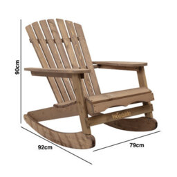 Woodside Rocking Adirondack Chair Outdoor Wooden Garden Patio Furniture - thumbnail 6