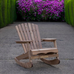 Woodside Rocking Adirondack Chair Outdoor Wooden Garden Patio Furniture - thumbnail 2