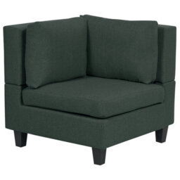 Beliani Modular Corner Sofa 4 Seater Unstad Fabric Dark Green Left Hand - thumbnail 6