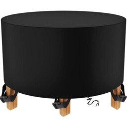 Round Garden Furniture Cover 200 X 94Cm Black Table Protective Waterproof Tarpaulin For And Winter Storage - thumbnail 6
