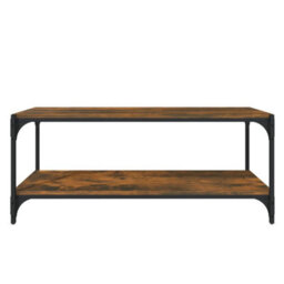 Berkfield Tv Cabinet Smoked Oak 100X33X41 Cm Engineered Wood And Steel - thumbnail 5