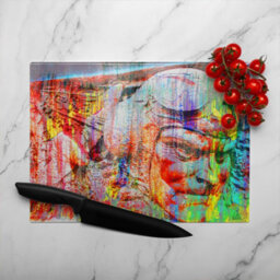 Benjamin Tate Design Battle Of Britain Head  Glass Chopping Boarddesigner Style - thumbnail 3