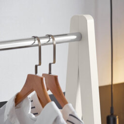 Sobuy Frg59-W Clothes Rail Stand With 2 Storage Shelves Modern Coat Rack & Hanging Rail Freestanding Garment Rack,white - thumbnail 8