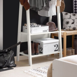 Sobuy Frg59-W Clothes Rail Stand With 2 Storage Shelves Modern Coat Rack & Hanging Rail Freestanding Garment Rack,white - thumbnail 4