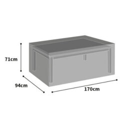 Bosmere All-Weather Rectangular Table Cover 6 Seat Black L170Cm W94Cm H71Cm Waterproof Heavy Duty 6 Year Guarantee - thumbnail 2