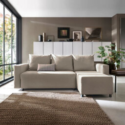 Abakus Direct Oslo Reversible Corner Sofa Bed In Sand