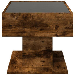 Berkfield Coffee Table With Led Smoked Oak 70X50X45 Cm Engineered Wood - thumbnail 7