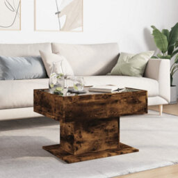 Berkfield Coffee Table With Led Smoked Oak 70X50X45 Cm Engineered Wood - thumbnail 4