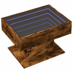Berkfield Coffee Table With Led Smoked Oak 70X50X45 Cm Engineered Wood - thumbnail 3