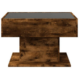 Berkfield Coffee Table With Led Smoked Oak 70X50X45 Cm Engineered Wood - thumbnail 6