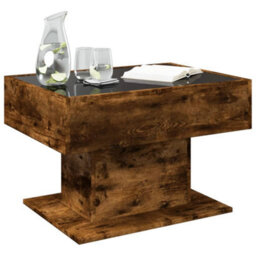 Berkfield Coffee Table With Led Smoked Oak 70X50X45 Cm Engineered Wood - thumbnail 5