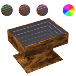 Berkfield Coffee Table With Led Smoked Oak 70X50X45 Cm Engineered Wood - thumbnail 2