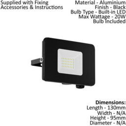 Ip65 Adjustable 20W Outdoor Wall Flood Light With Built-In Led - Stylish Black Porch Lamp - thumbnail 2