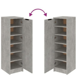 Berkfield Shoe Cabinet Concrete Grey 30X35X100 Cm Engineered Wood - thumbnail 8