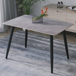 Urbn-Living Urbnliving 120Cm Width 5 Pcs Ceramic Armani Grey Rectangle Table With Grey Chairs Set - thumbnail 4