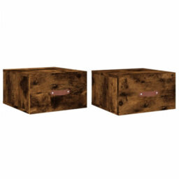 Berkfield Durable Wall-Mounted Bedside Cabinets 2 Pcs Smoked Oak 35X35X20 Cm - thumbnail 1