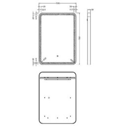 Hudson Reed Hydrus Led Touch Sensor Framed Bathroom Mirror With Demister, Silver, 700 X 500 mm - thumbnail 3