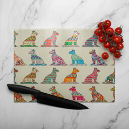 Benjamin Tate Design Egyptian Cats Glass Chopping Boarddesigner Style - thumbnail 3