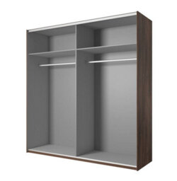 Arte Sigma Sliding Door Wardrobe In Oak Flagstaff & Black Matt - W2000mm H2130mm D640mm, Rustic Elegance - thumbnail 2