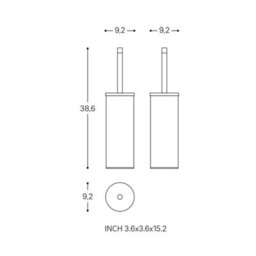 Cosmic Toilet Brush, Free-Standing, Matt Black, Logic Collection - thumbnail 4