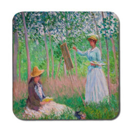 Benjamin Tate Design Impressionist Garden Placemat Coaster Set Designer Artwork Wood Base Limited Edition - thumbnail 3