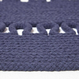 Homescapes Navy Crochet Braided Rug 90Cm Round - thumbnail 4