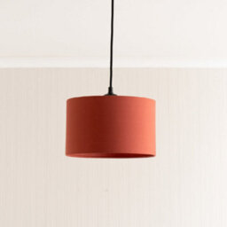 Valuelights Reni Rust Fabric Drum Ceiling Lamp Shade And Bulb (D)25Cm - thumbnail 2