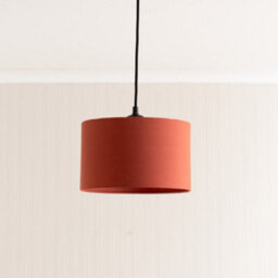 Valuelights Reni Rust Fabric Drum Ceiling Lamp Shade And Bulb (D)25Cm - thumbnail 3