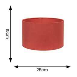 Valuelights Reni Rust Fabric Drum Ceiling Lamp Shade And Bulb (D)25Cm - thumbnail 4