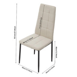 Thehotsale Beige White Set Of 4 Linen Upholstered Dining Chairs - thumbnail 7