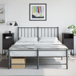 Berkfield Bedside Cabinets 2 Pcs Black 36X39X78 Cm Steel - thumbnail 1