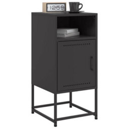 Berkfield Bedside Cabinets 2 Pcs Black 36X39X78 Cm Steel - thumbnail 4