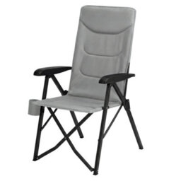 LEDREM Camping Chair For Adults,reclining, Padded Folding Garden Chair, Adjustable High Back, Swivel Cup Holder, Grey - thumbnail 3