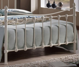 Save On Goods UK 3Ft Single Ivory White Antique Victorian Style Traditional Metal Bed Frame Bedstead, Strong, Robust Bed - thumbnail 3