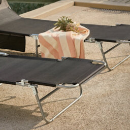 Sobuy Ogs48-Schx2, Set Of 2 Outdoor Garden Beach Folding Chair Sun Lounger With Adjustable Sun Shade And Backrest, Black - thumbnail 6