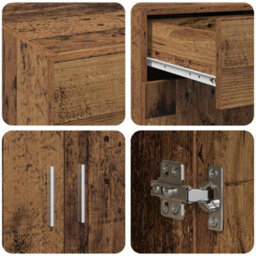 Walplus Storage Cabinet Old Wood 80 X 42.5 X 93.5 Cm Engineered Wood - thumbnail 7