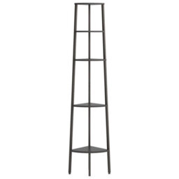 Vidaxl 5-Tier Corner Shelf Black 45.5X31.5X180 Cm - thumbnail 3