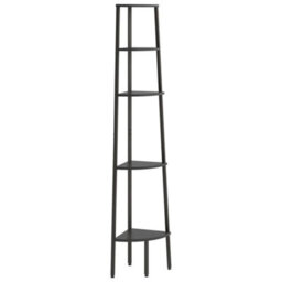 Vidaxl 5-Tier Corner Shelf Black 45.5X31.5X180 Cm - thumbnail 2