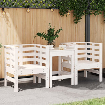 Berkfield Garden Chairs 2 Pcs White 61.5X53X71 Cm Solid Wood Pine - image 1