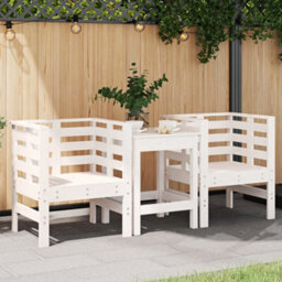 Berkfield Garden Chairs 2 Pcs White 61.5X53X71 Cm Solid Wood Pine