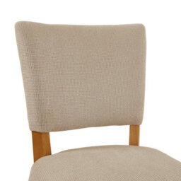 The Furniture Market Manor Oak Natural Oatmeal Fabric Bar Stool French Inspired Open Back Design Natural Oak Hardwood Padded Seat Kitchen Counter Stool - thumbnail 7