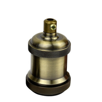 E27 Brass Batten Bulb Holder Antique Edison Screw Lamp Socket For Vintage Filament Bulbs, Easy Ceiling Wall Pendant Installation - image 1